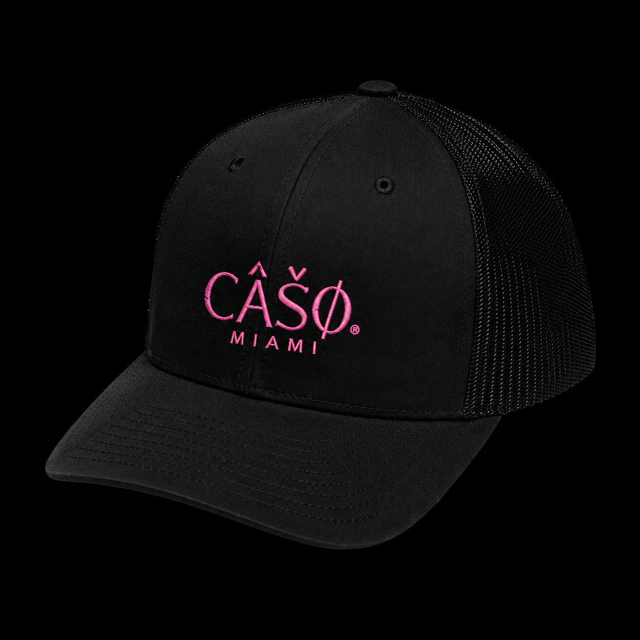 Miami Signature Trucker Hat – Black/Pink