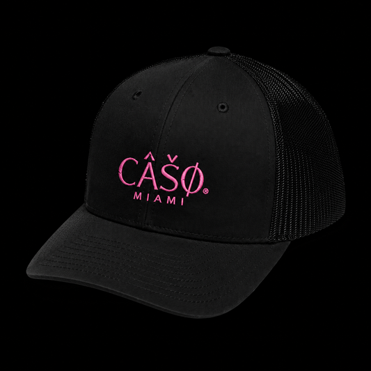 Miami Signature Trucker Hat – Black/Pink